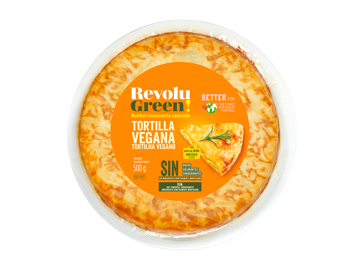 Tortilla vegana con cebolla