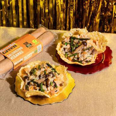 RISOTTO DE SETAS, TRIGUEROS Y SALCHICHAS